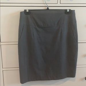 Banana Republic Grey Stretch Wool Pencil Skirt